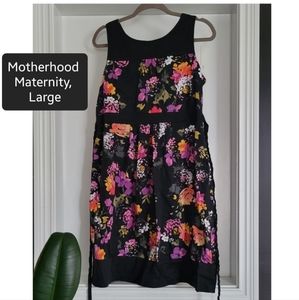 Motherhood Maternity Dress Size L high waist tie back